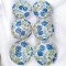 Set 6 farfurii ceramice cu flori albastre