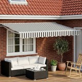 vidaXL Copertină retractabilă manuală Antracit și Alb 3 x 2,5 m 3420218