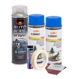 Kit complet reparatie si vopsire jante culoare albastru fluorescent, v2, AVEX