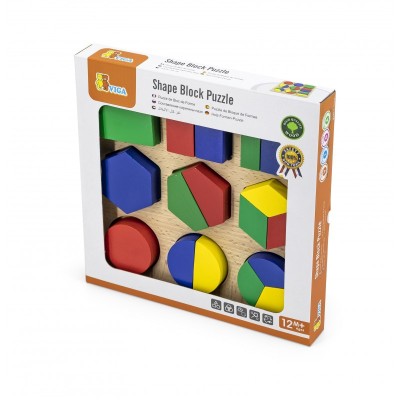 Puzzle sortator cu forme geometrice si fractii foto