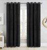 Set draperii din catifea cu inele albe, Madison, 200x260 cm, densitate 700 g/ml, Negru, 2 buc