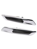 Set 2 Semnalizari Cromate Aripa LED Dinamice secventiale cu sticla fumurie pentru BMW F10, F11, F07 fara facelift