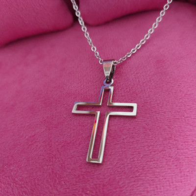 Set lantisor si cruciulita unisex - Stainless Steel foto