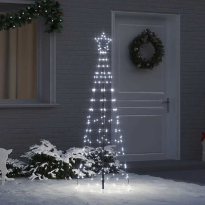 vidaXL Brad de Crăciun LED cu 390 LED Alb rece 250 cm Fier 42018750 foto