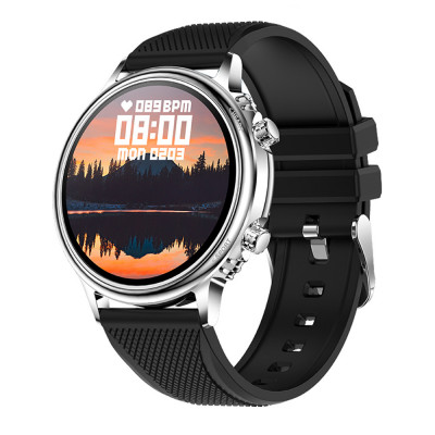 Ceas Smartwatch XK Fitness CF81 cu Functii monitorizare sanatate, Pedometru, Moduri sport, Cronometru, Calorii, Bratara silicon, Arigintiu foto