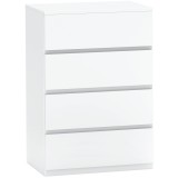 HOMCOM Comodă Sideboard, Comodă cu 4 sertare, 55 cm x 33 cm x 80 cm, Alb | Aosom Romania