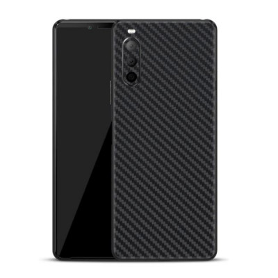 Set Folii Skin Acoperire 360 Compatibile cu Sony Xperia 10 II - ApcGsm Wraps Carbon Black foto