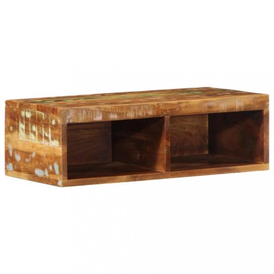 Gossi dulap tv montat pe perete 60x30x19 cm, lemn masiv reciclat foto