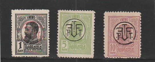 ROMANIA 1919 LP 71 I CAROL I SUPRATIPAR P.T.T.F.F. NESTAMPILATE FARA GUMA