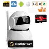 Camera supraveghere Profesionala de interior, Wireless, Monitorizare IR, Rotativa, Senzor Miscare, Audio Bidirectional, Kit supraveghere Wi-Fi, StartONTeam