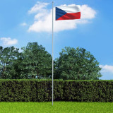 Steag Cehia și st&acirc;lp din aluminiu, 4 m, vidaXL