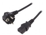 Cablu CEE 7/7 &icirc;n unghi cu IEC C13 mamă, 1,8m, negru, Digitus