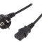 Cablu CEE 7/7 &icirc;n unghi cu IEC C13 mamă, 1,8m, negru