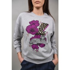 BLUZA SPORT CU IMPRIMEU TIGRU GINEVRA TALIE UNICA Violet