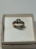 INEL AUR 18K + 44 Diamante = 0.22CT + 1 Cristal De Stanca - 3.75g - Franta - Vintage !