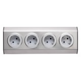 Priza blat Home KNV 04, 4 prize, gri, oțel inoxidabil