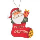 Ornament Brad Crăciun, Vintage, Lemn, Model Cizmă, Multicolor, 6x8cm, Oem