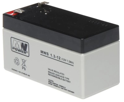 Acumulator AGM 1.3Ah 12V seria MW Power,MWS1.3-12,terminal de conexiune F1, foto