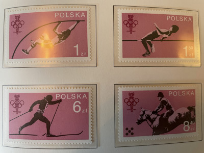 polonia - Timbre sport, jocurile olimpice 1980, nestampilate MNH foto