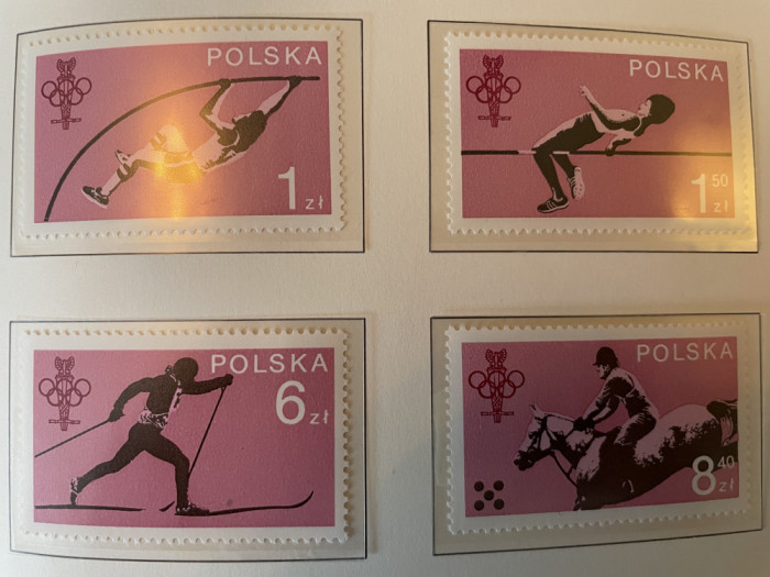 polonia - Timbre sport, jocurile olimpice 1980, nestampilate MNH