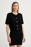 Gestuz cardigan femei, culoarea negru, călduros, 10910043