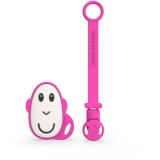Matchstick Monkey Flat Face Teether &amp; Soother Clip set cadou pentru copii Pink