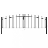 Gossi poarta de gard cu usi duble, cu varfuri de sulita, 400 x 175 cm
