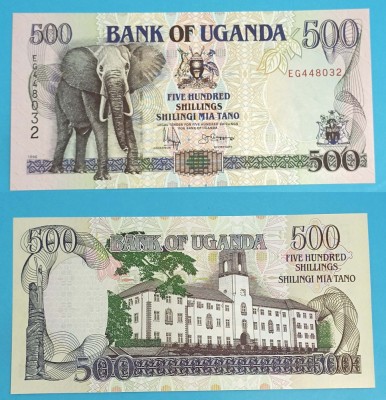 Uganda 500 Shillings 1996 &amp;#039;Elefant&amp;#039; UNC serie: EG448032 p#35 foto