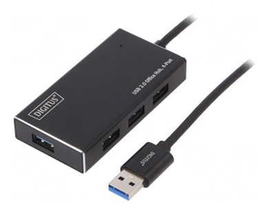 Hub USB 3.0 PnP Negru 4 Porturi 5Gbps foto