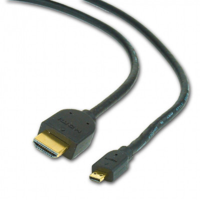 CABLU video GEMBIRD, adaptor HDMI (T) la Micro-HDMI (T), 3m, conectori auriti, foto