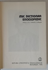 MIC DICTIONAR ENCICLOPEDIC , EDITIA A - II - A , 1978
