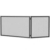 HOMCOM Parasc&acirc;ntei Pliabil pentru Șemineu, 2 Panouri, din Metal Vopsit, Gata de Utilizare, 140 x 1 x 50 cm, Negru | Aosom Romania