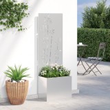 Ghiveci de Grădină cu Panou Decorativ Argintiu 50 x 140 cm