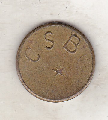 bnk jt Romania - jeton CSB - FV - varianta stele in 5 raze