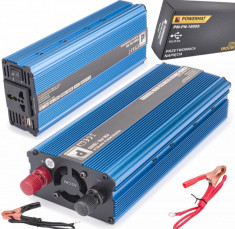 Convertor de tensiune auto, Invertor tensiune 12V 230V 1800W Powermat foto