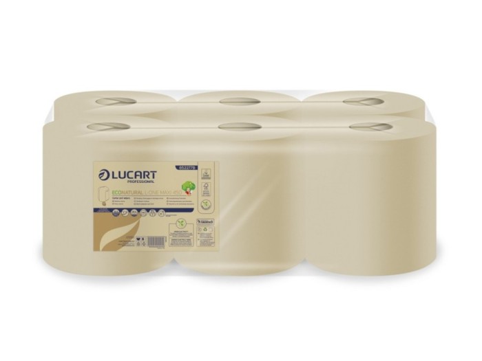 Rola prosop derulare centrala Lucart EcoNatural L-ONE MAXI 450, 2 str, 163 m/rola, 6 role/bax