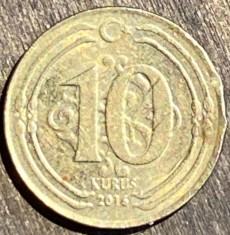 MONEDA TURCIA, 10 KURUS 2016/ SE VINDE MONEDA DIN POZE / P foto
