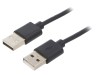 Cablu USB 2.0 A-A 3m Negru, Digitus