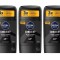 Set 3 x Deodorant Stick Nivea Men 50ml, Deep Black Carbon Dark Wood, Anti-urme albe, revirgorant, prospetime de durata, protectie 48h