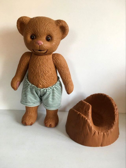 (X) Ursulet / urs vintage Max Zapf Germany &#039;94, 40 cm, plastic, cu olita Zapf