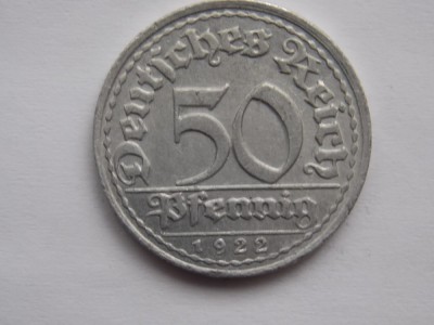 50 PFENNIG 1922 D GERMANIA foto