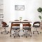 vidaXL Scaune pivotante, 6 buc. negru, lemn curbat &amp; piele ecologică 3054910