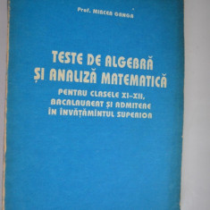 Teste de algebra si analiza matematica - Mircea Ganga - 1993