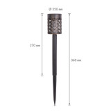 LED solar detasabil, cu efect de flacara, 5,5 x 27 (+9) cm