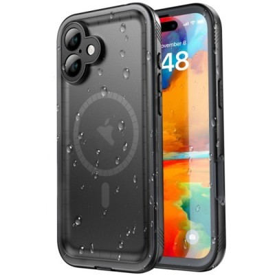 Husa pentru iPhone 16 Plus - ShellBox Waterproof IP68 Case - Black foto