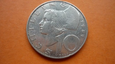 10 SCHILLING 1959 ARGINT ***** foto
