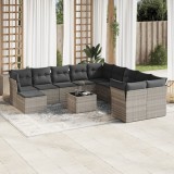 Gossi set canapele de gradina cu perne, 12piese gri deschis poliratan