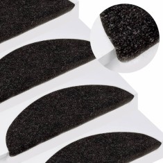 Gossi covorase scari autoadezive, 15 buc, antracit, 56x17x3 cm