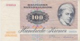 Bancnota Danemarca 100 Kroner, ND (1972-1993), VF, Bancnote Straine Europa