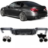 Difuzor spate de conversie + tevi de esapament cromate pentru BMW Seria 5 F10 F11 520 523 525 528 530 Performance AutoTuning